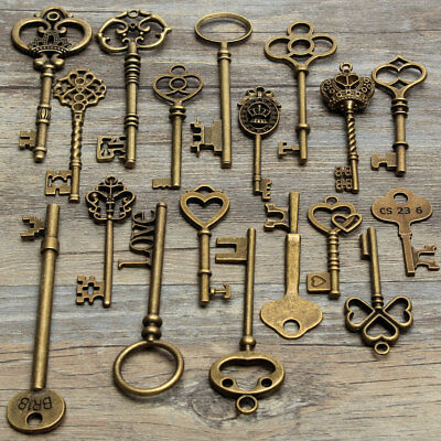 30PCS Assorted Antique Skeleton Keys, Vintage Steampunk Keys, Classic  Collection (Copper)